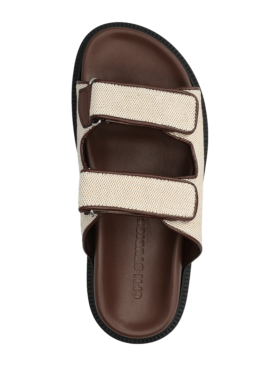 Copenhagen Studios - CPH704 material mix - madalad sandaalid - cream/chocolate - 3