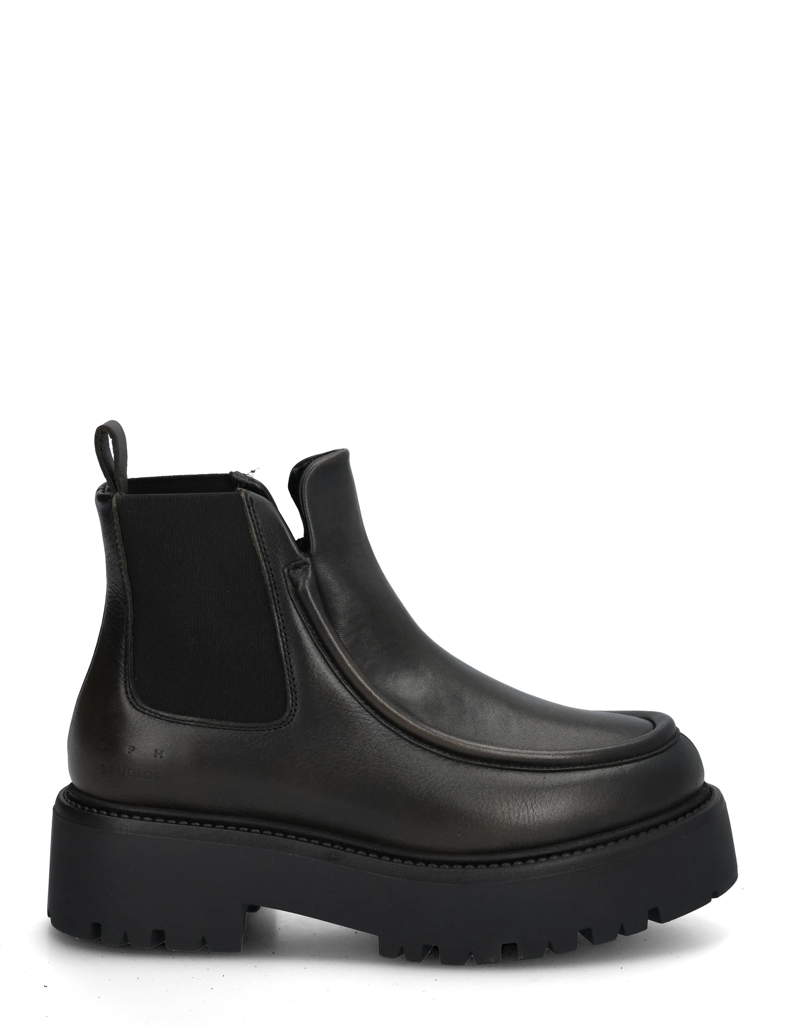 Copenhagen Studios - CPH725 vintage leather teddy brown - flat ankle boots - black - 2