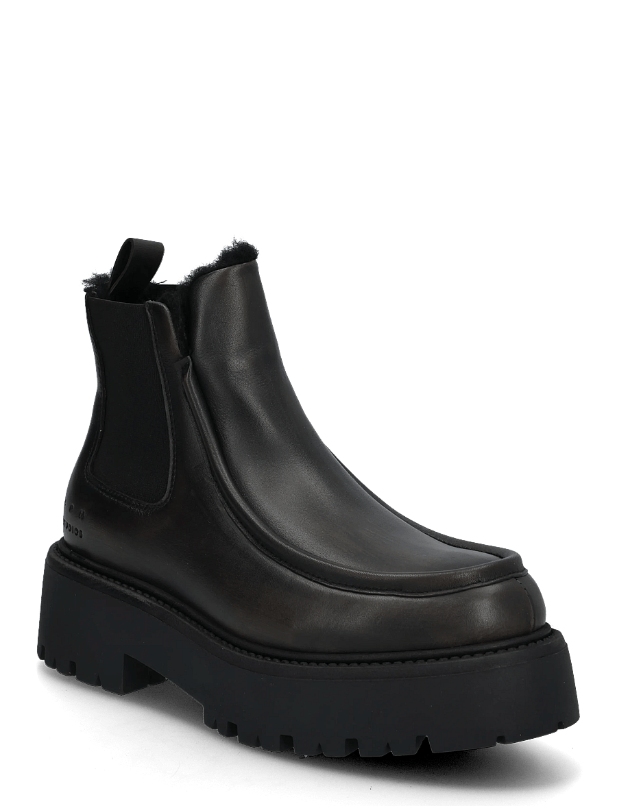 Copenhagen Studios - CPH725 vintage leather black - flade ankelstøvler - teddy black - 0
