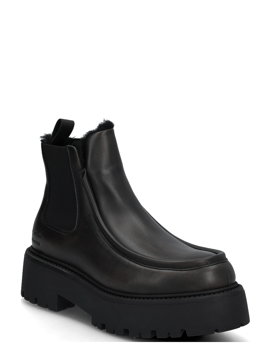 Copenhagen Studios - CPH725 vintage leather teddy brown - flade ankelstøvler - teddy black - 0