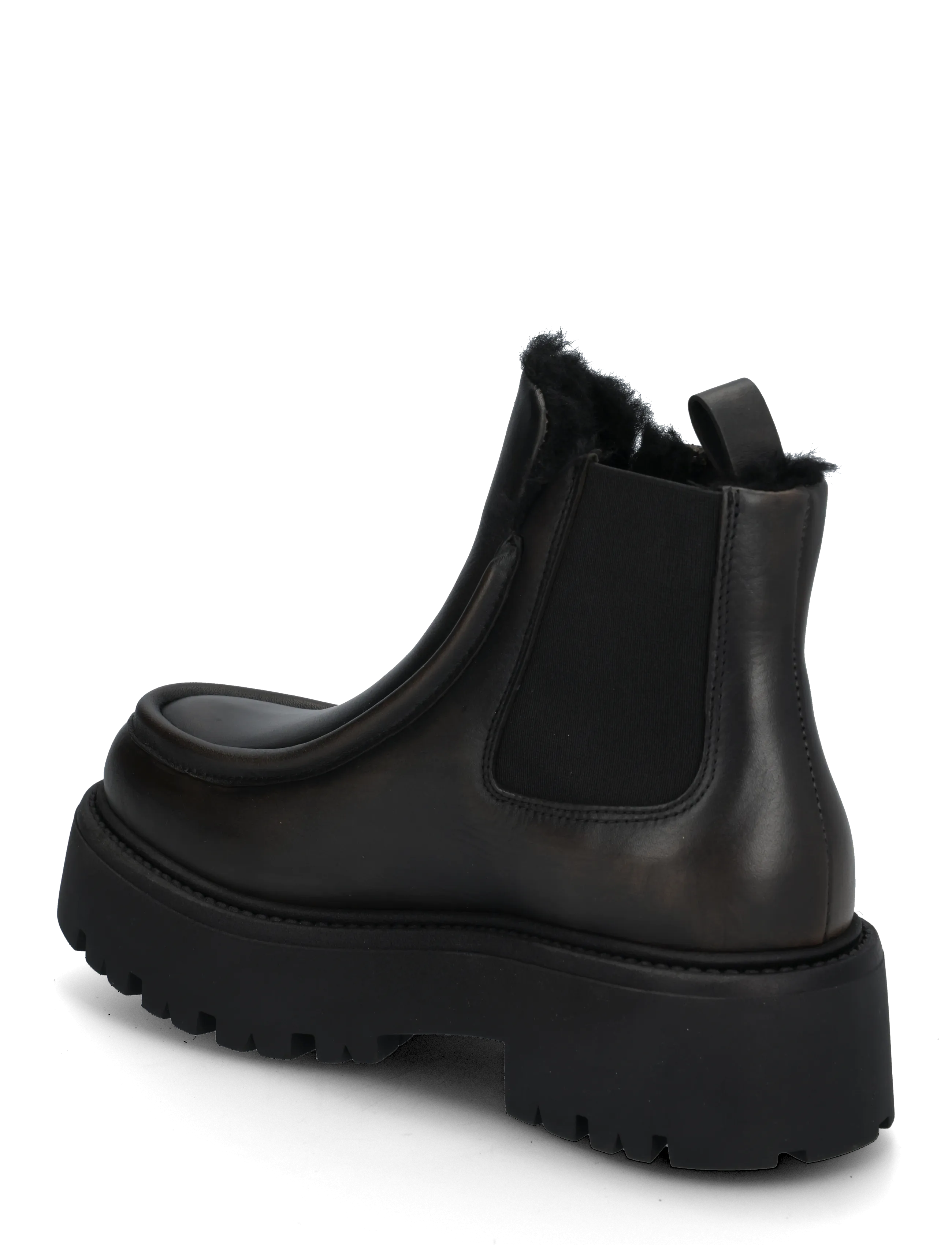 Copenhagen Studios - CPH725 vintage leather black - flat ankle boots - teddy black - 1