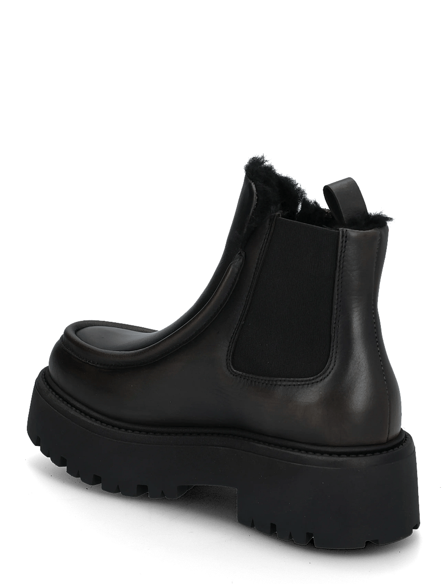 Copenhagen Studios - CPH725 vintage leather black - flade ankelstøvler - teddy black - 1