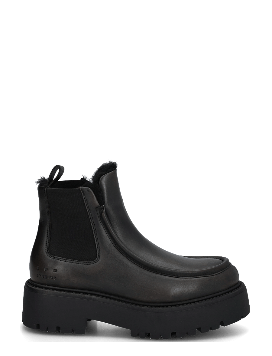 Copenhagen Studios - CPH725 vintage leather teddy brown - flade ankelstøvler - teddy black - 2