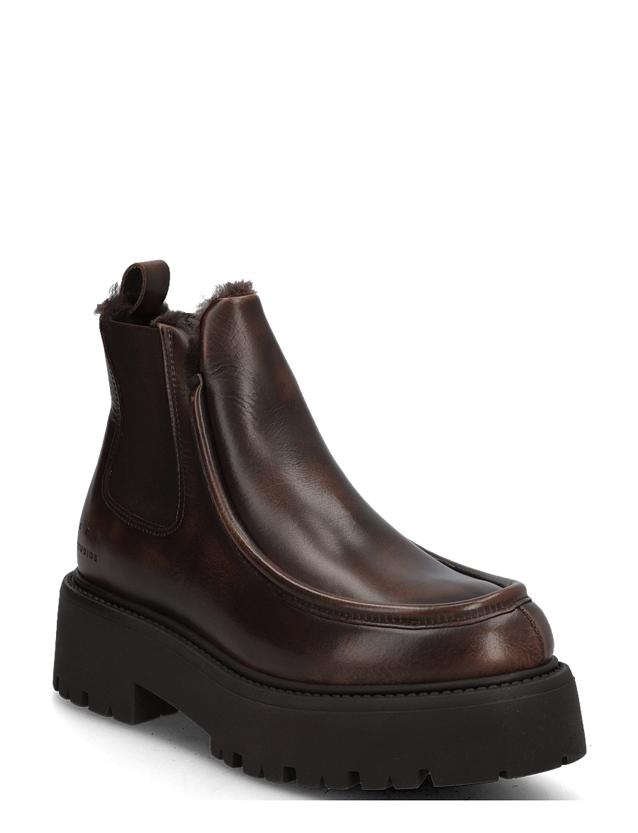 Copenhagen Studios - CPH725 vintage leather brown - platta ankelboots - teddy brown - 0