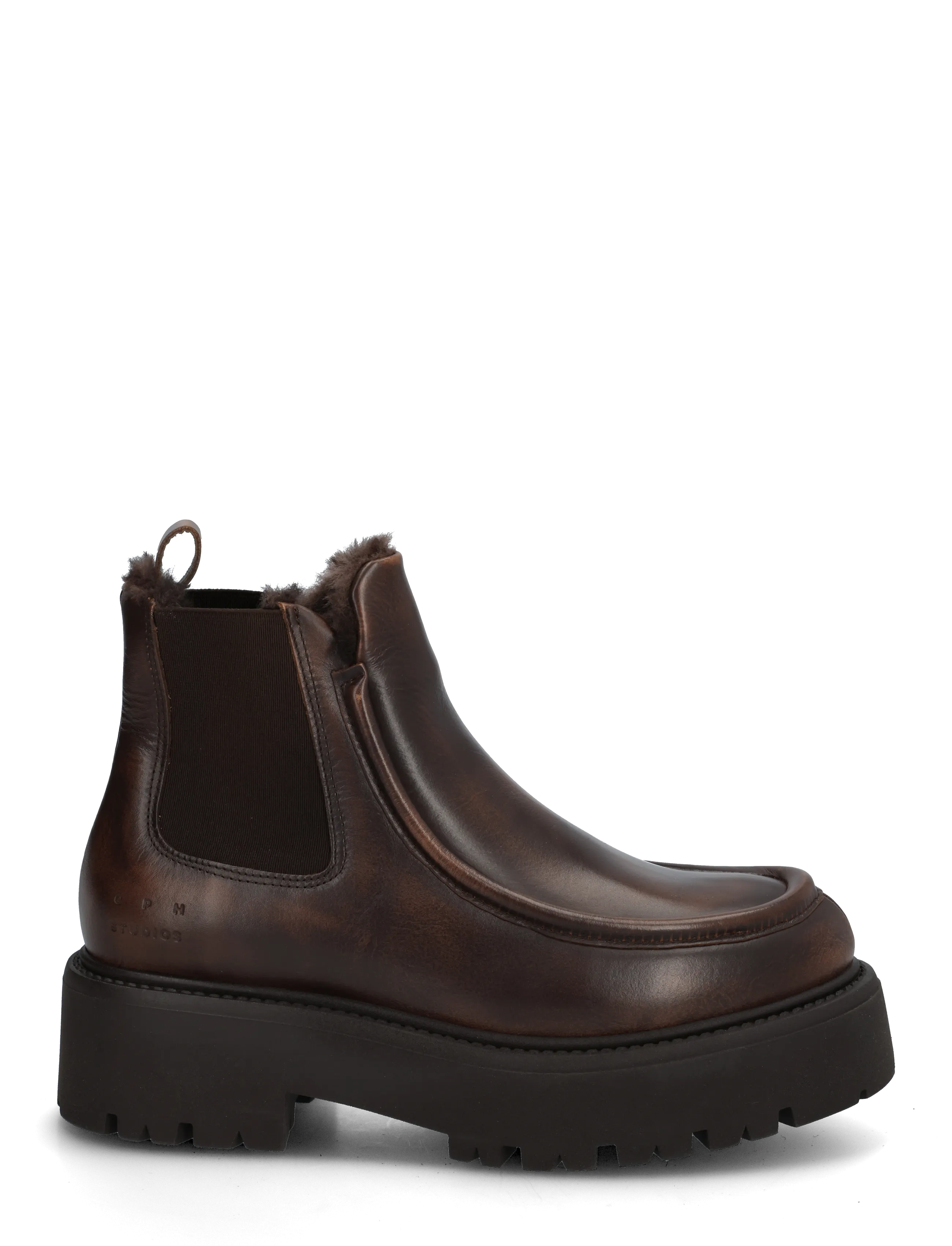 Copenhagen Studios - CPH725 vintage leather black - flat ankle boots - teddy brown - 2
