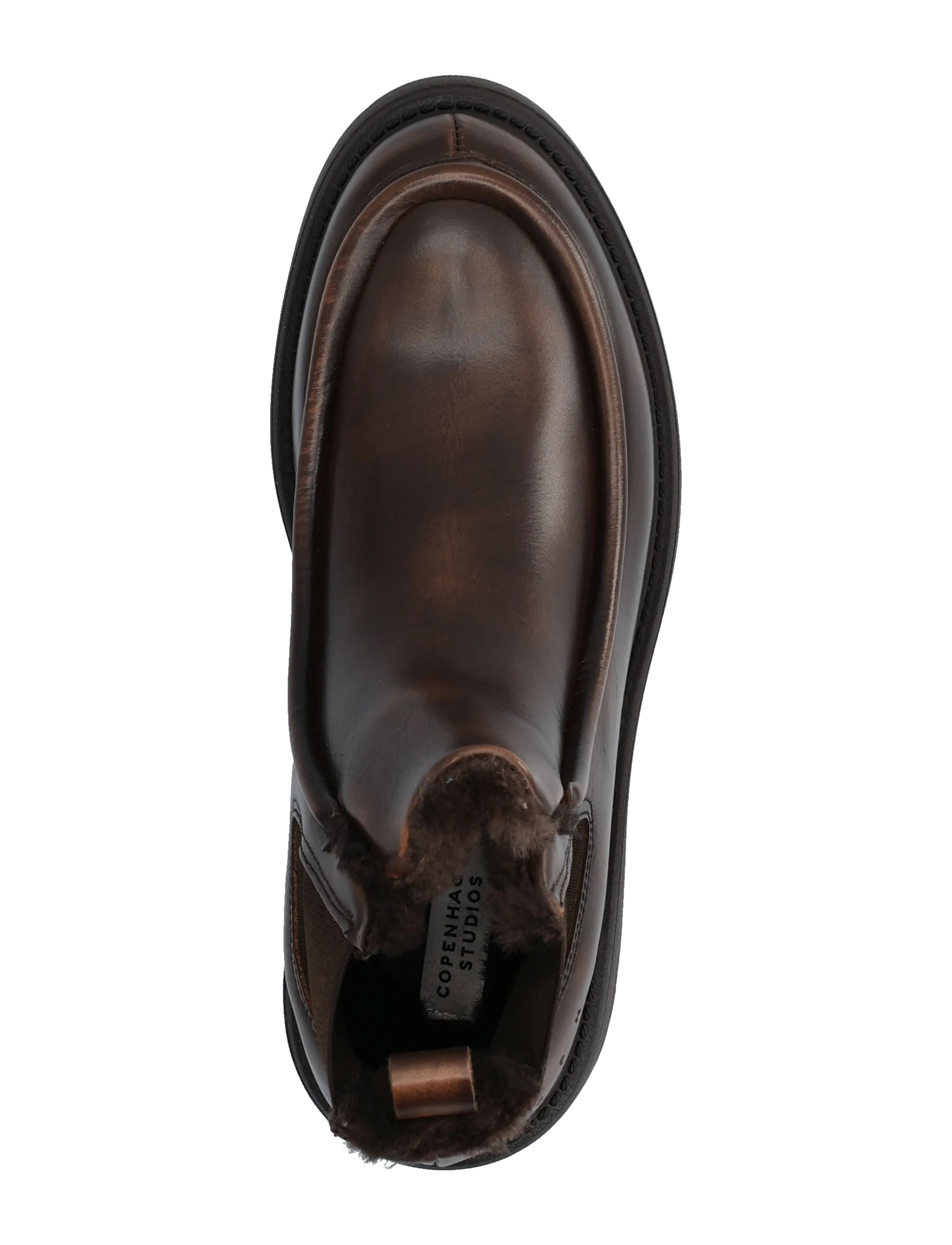 Copenhagen Studios - CPH725 vintage leather black - flat ankle boots - teddy brown - 3