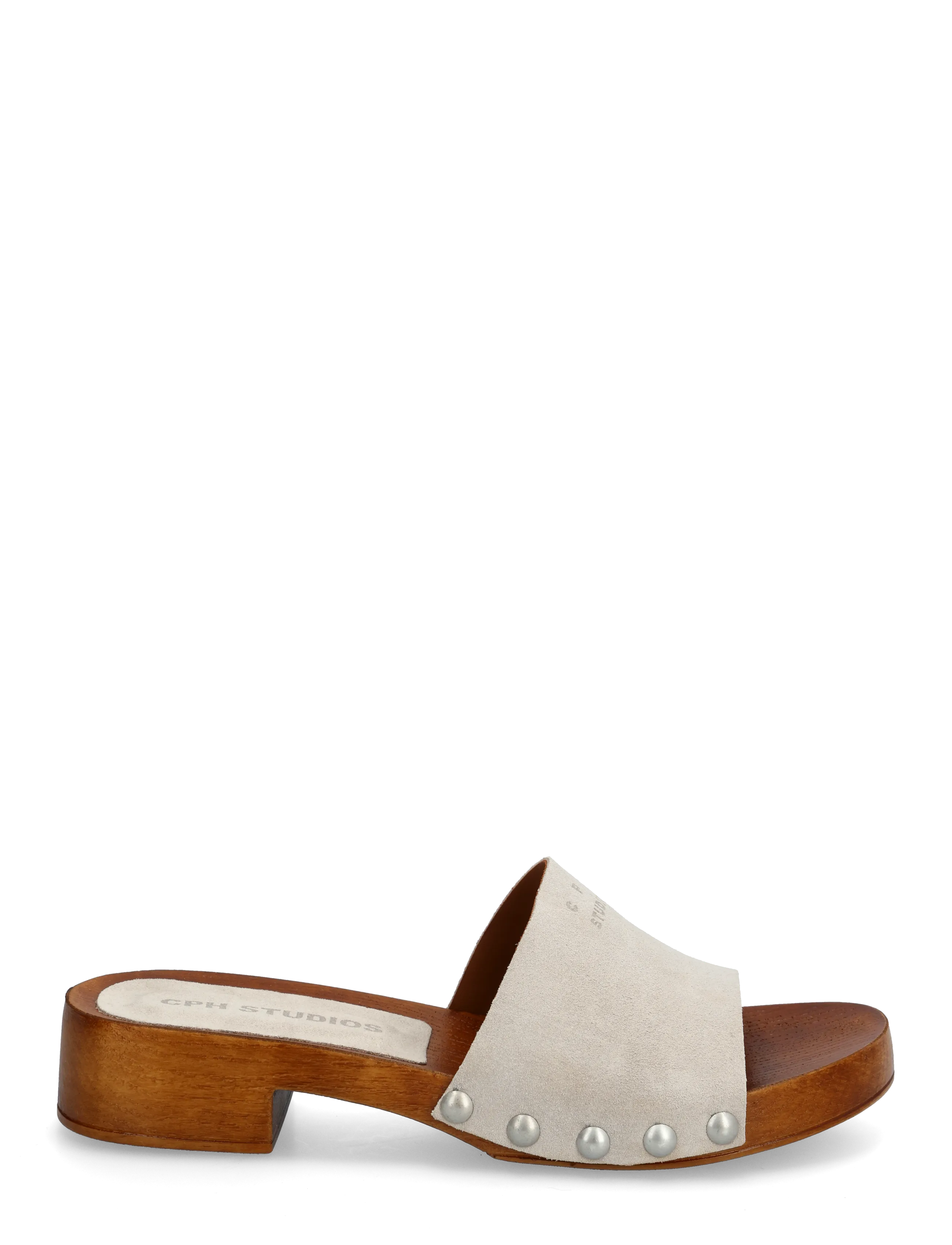 Copenhagen Studios - CPH798 suede - flat mules - light stone - 1