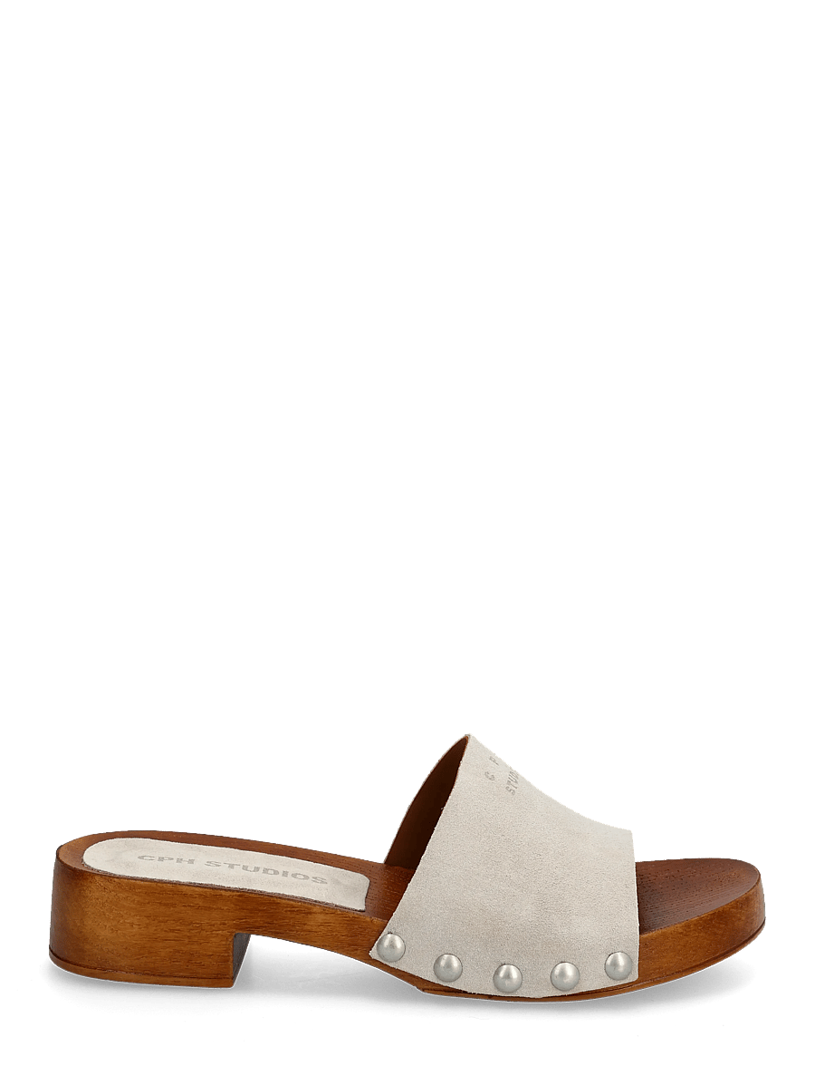 Copenhagen Studios - CPH798 suede - flache pantoletten - light stone - 1