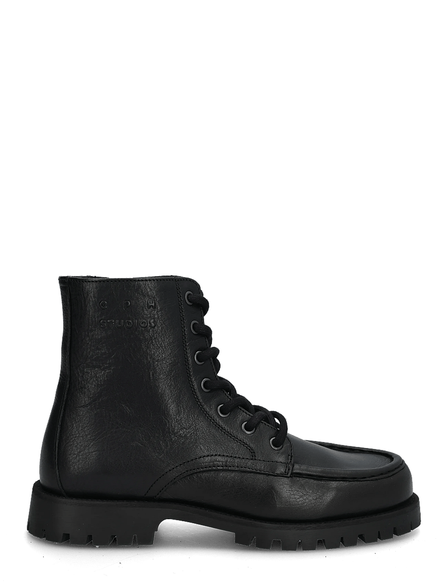 Copenhagen Studios - CPH849 grainy leather - bottes lacées - black - 2