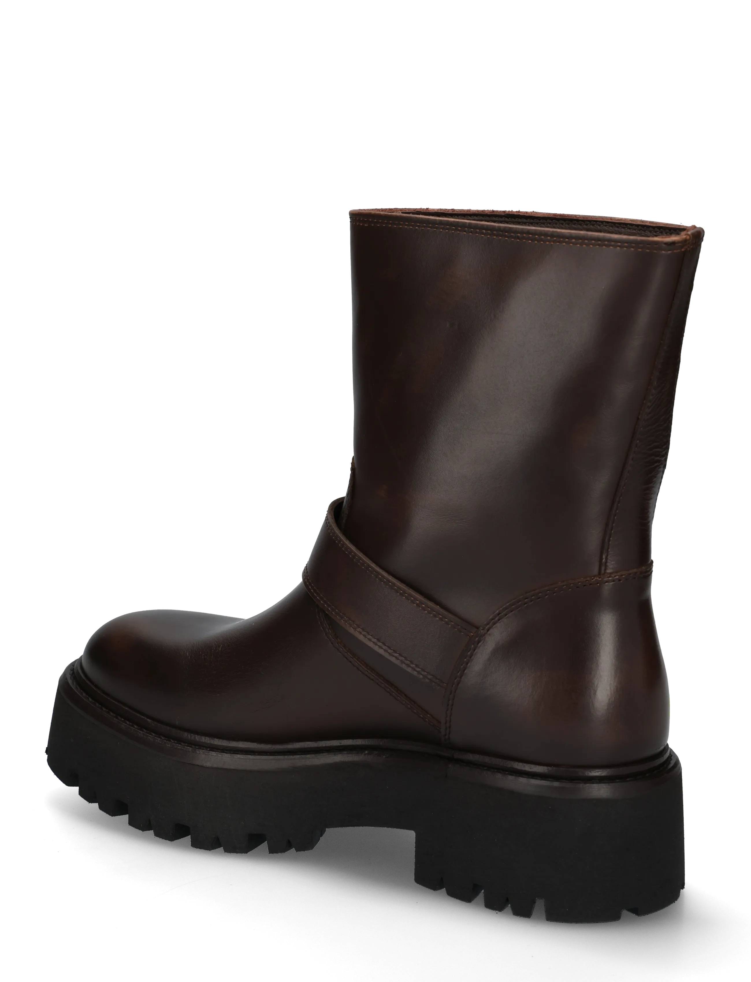 Copenhagen Studios - CPH900 grainy leather teddy dark brown - flat ankle boots - brown - 1