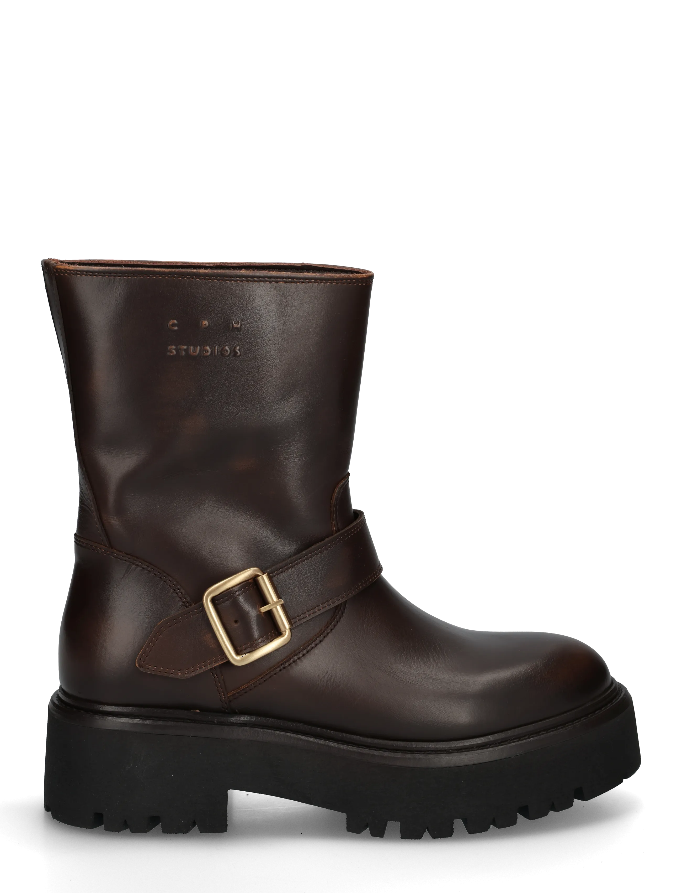 Copenhagen Studios - CPH900 grainy leather teddy dark brown - flat ankle boots - brown - 2