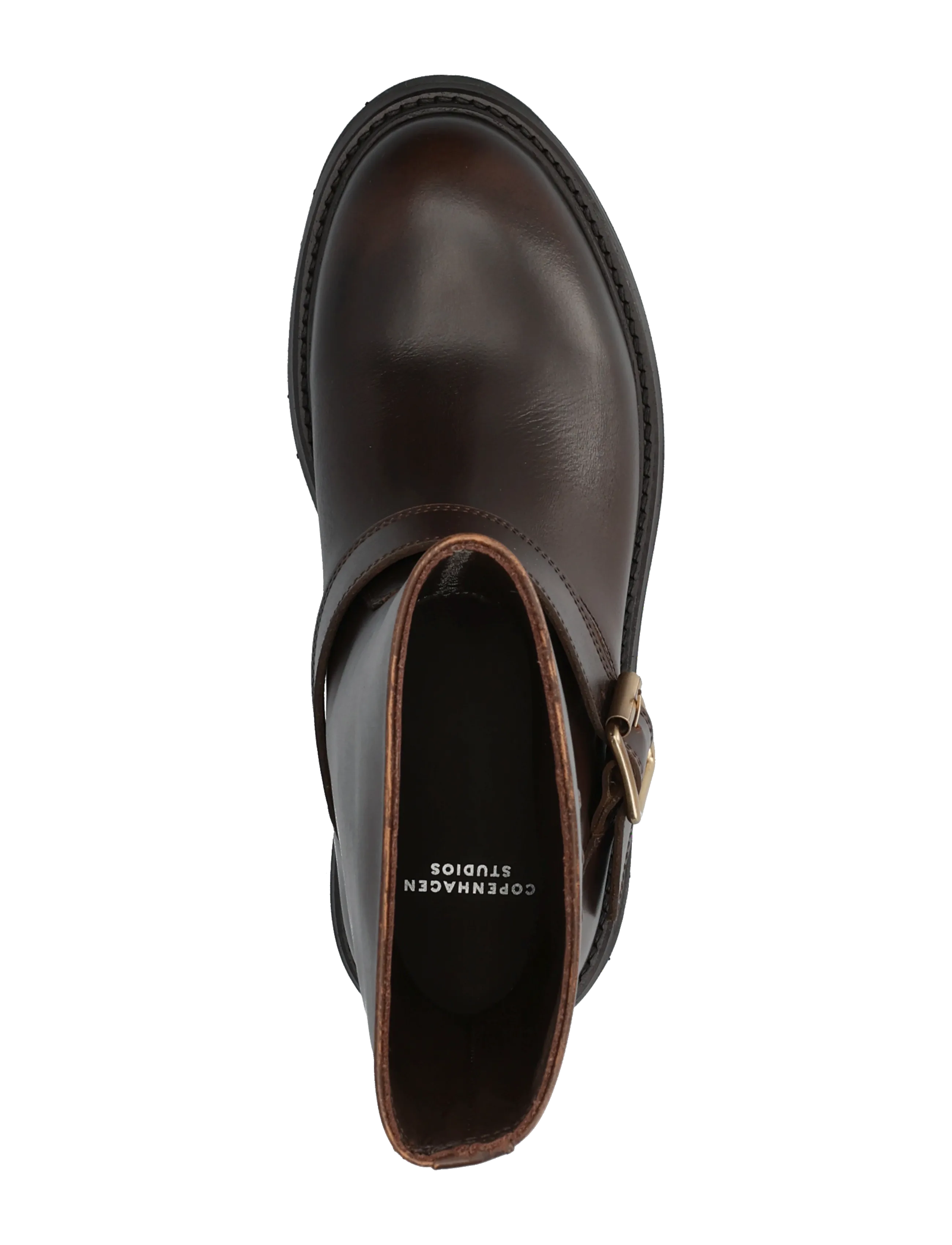 Copenhagen Studios - CPH900 grainy leather teddy dark brown - flat ankle boots - brown - 3