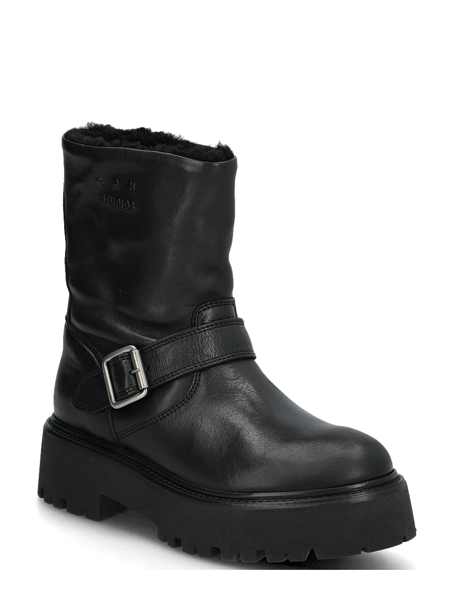 Copenhagen Studios - CPH900 grainy leather teddy black - flache stiefeletten - teddy black - 0