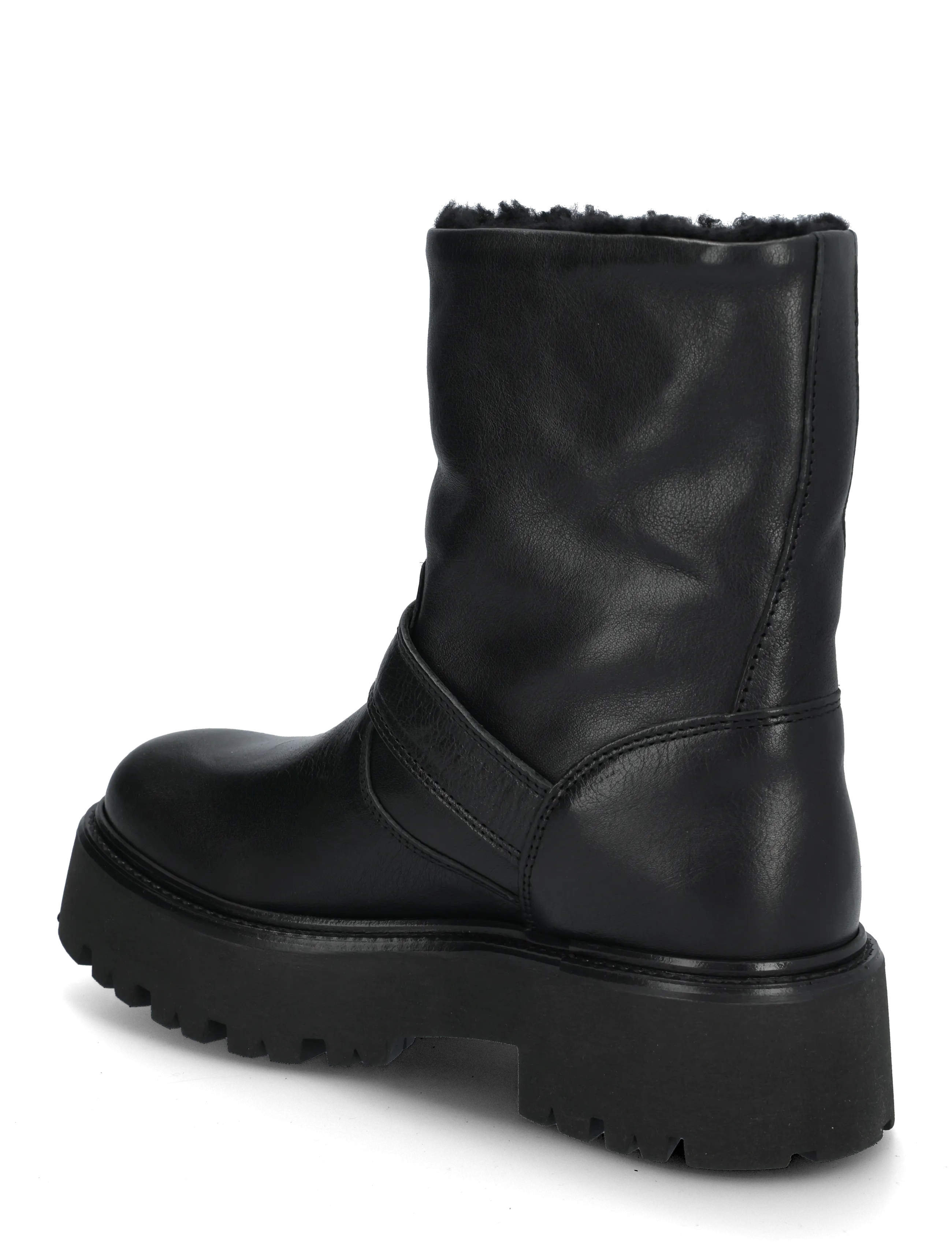 Copenhagen Studios - CPH900 grainy leather teddy black - platta ankelboots - teddy black - 1