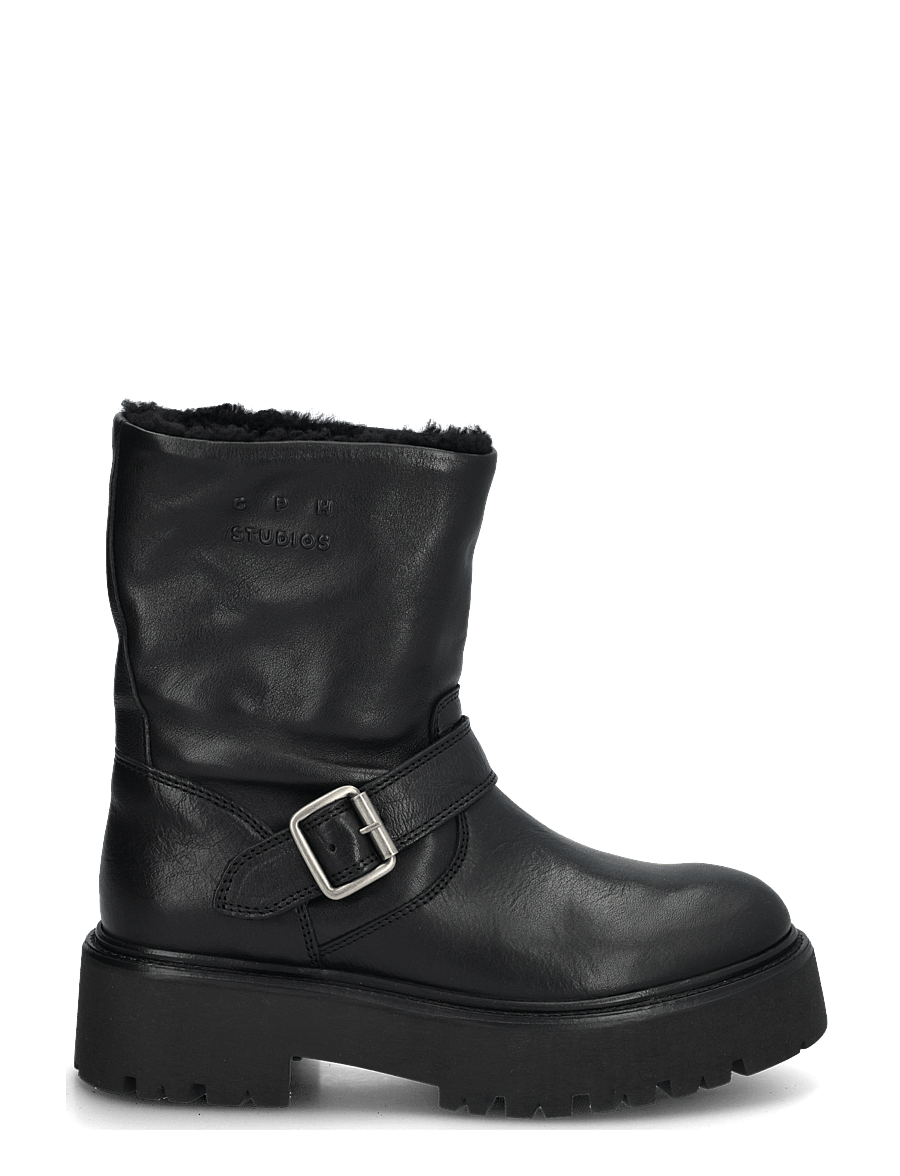 Copenhagen Studios - CPH900 grainy leather teddy black - flache stiefeletten - teddy black - 2
