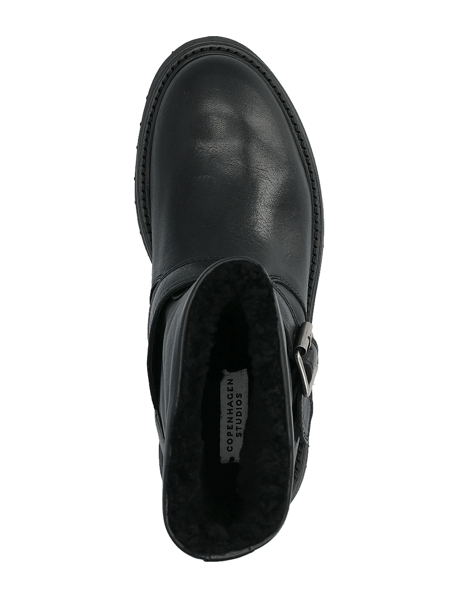 Copenhagen Studios - CPH900 grainy leather teddy black - platta ankelboots - teddy black - 3