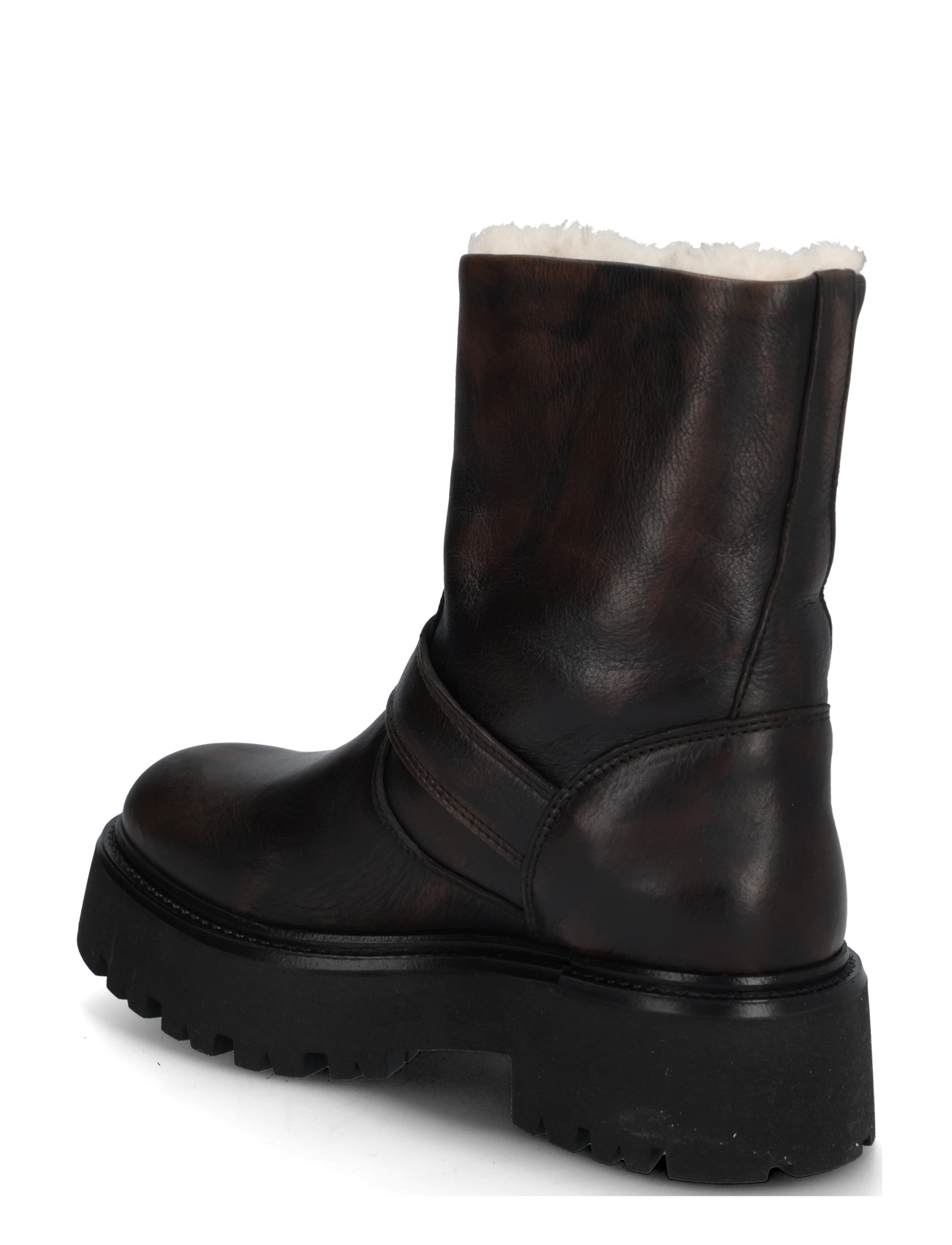 Copenhagen Studios - CPH900 grainy leather teddy dark brown - flat ankle boots - teddy dark brown - 1