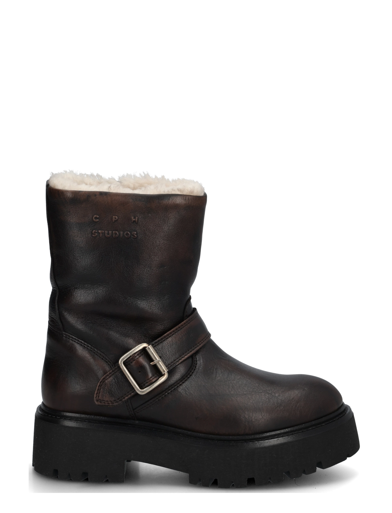 Copenhagen Studios - CPH900 grainy leather teddy dark brown - flat ankle boots - teddy dark brown - 2