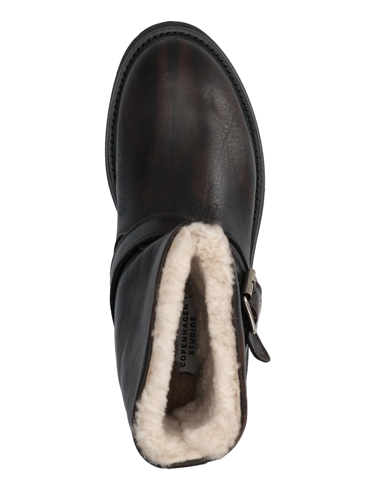 Copenhagen Studios - CPH900 grainy leather teddy dark brown - flat ankle boots - teddy dark brown - 3