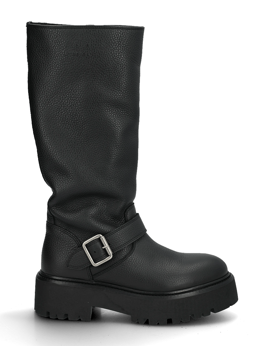 Copenhagen Studios - CPH901 grainy leather black - knähöga stövlar - black - 2
