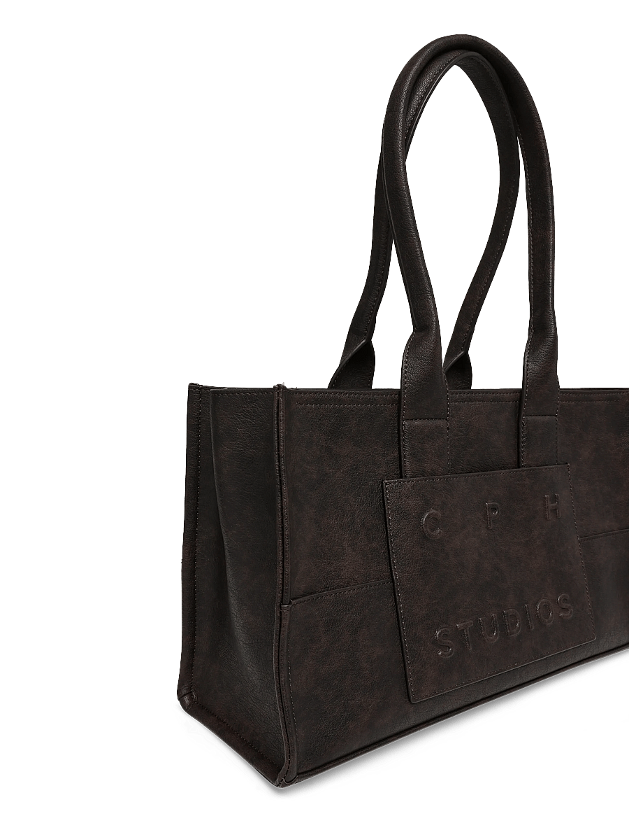 Copenhagen Studios - CPH BAG 16 recycled vintage leather brown - tote bags - brown - 2