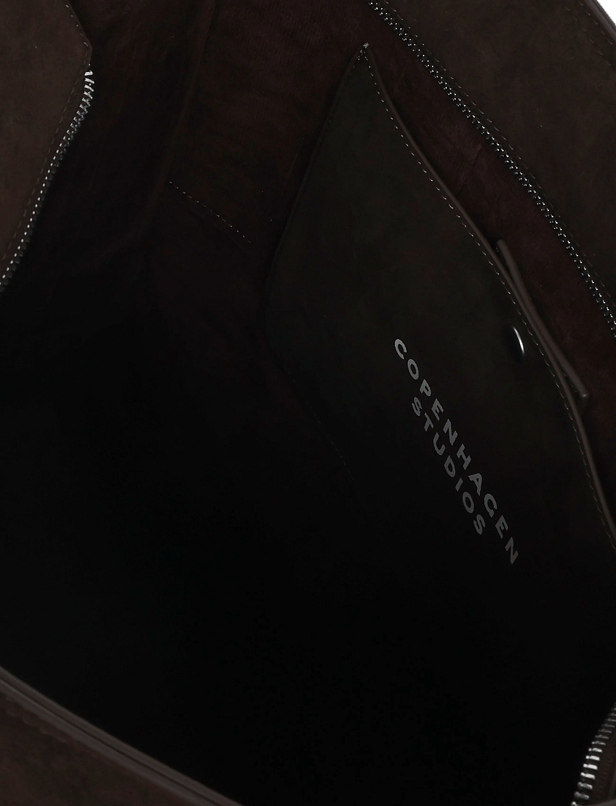 Copenhagen Studios - CPH BAG 5 suede chocolate - totes - chocolate - 3