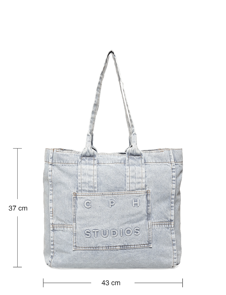 Copenhagen Studios - CPH BAG 5 suede chocolate - tote bags - light blue - 3