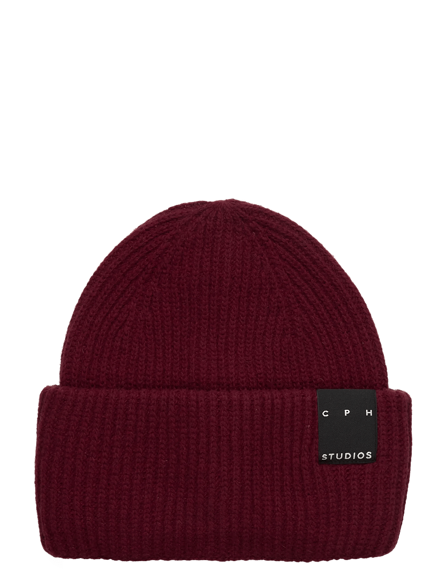 Copenhagen Studios - CPH BEANIE 3 wool mix burgundy - burgundy - 0