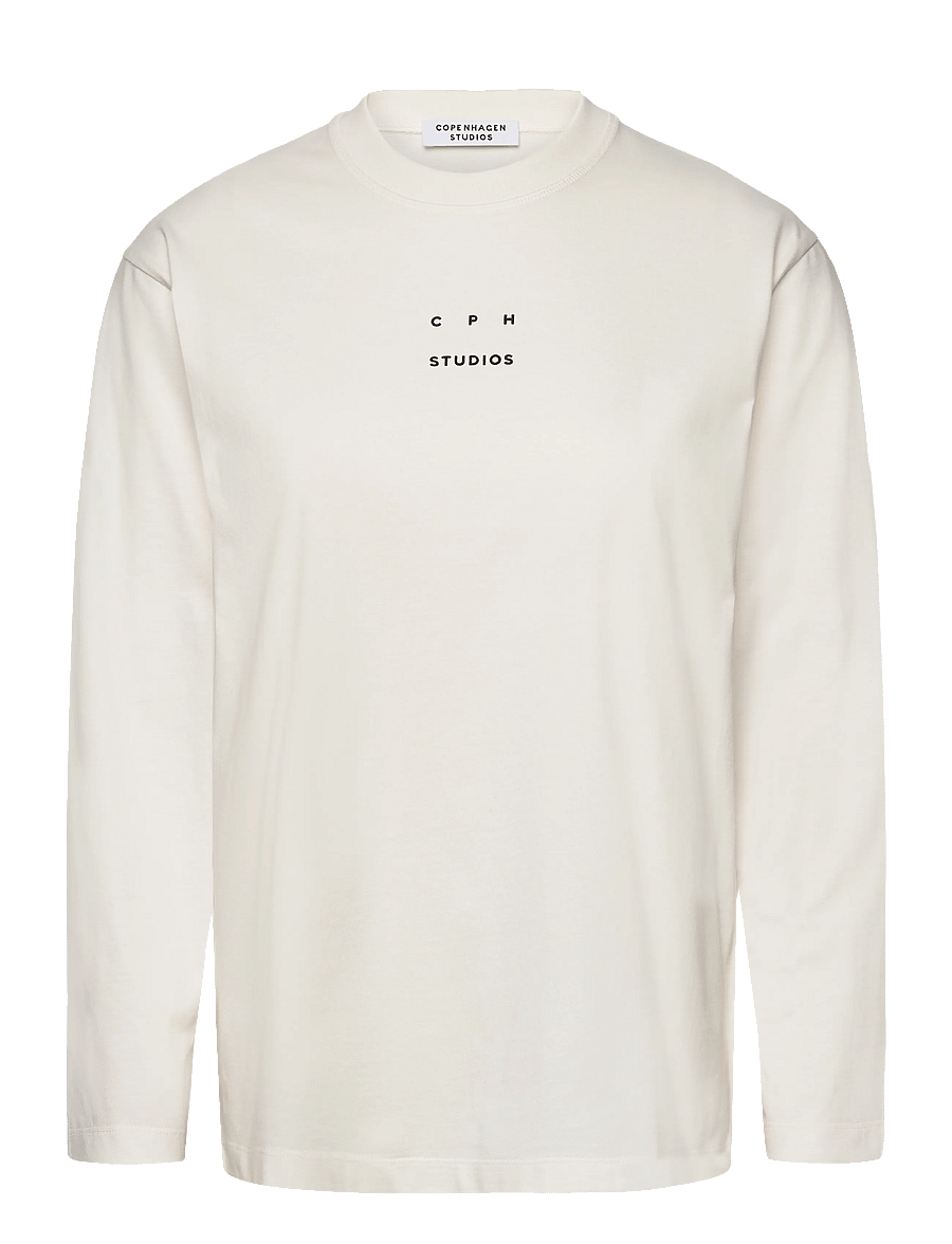 Copenhagen Studios - CPH LONGSLEEVE 3 cotton white - topy z długimi rękawami - white - 0