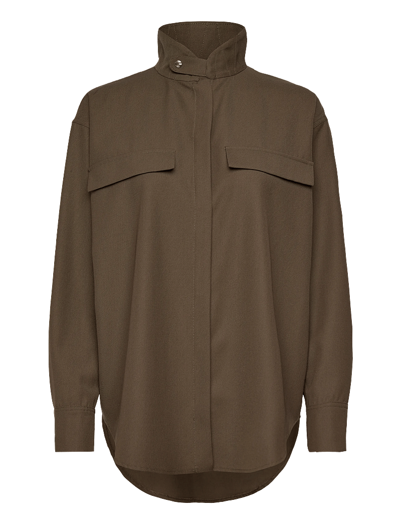 Copenhagen Studios - CPH OVERSHIRT 1 wool olive - pikkade varrukatega särgid - olive - 0