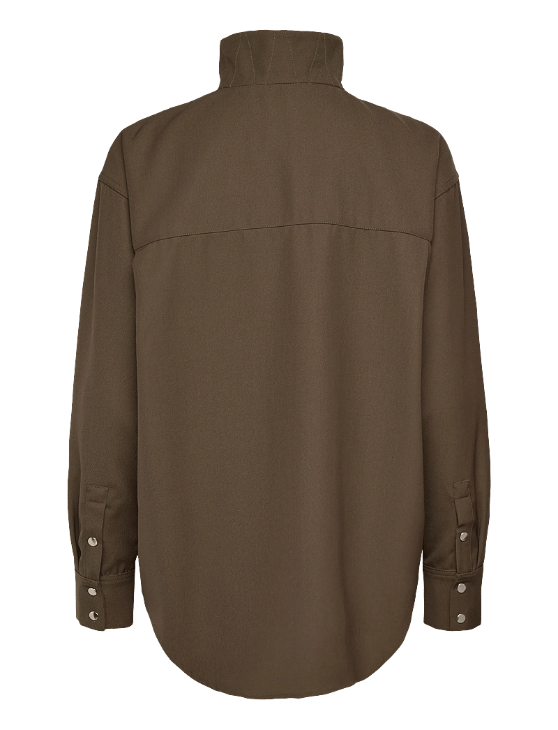 Copenhagen Studios - CPH OVERSHIRT 1 wool olive - pikkade varrukatega särgid - olive - 1