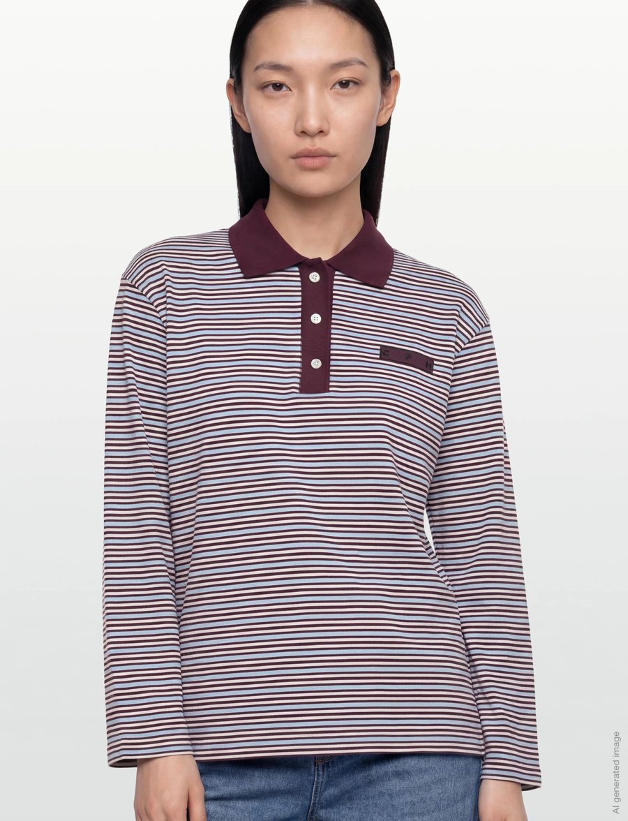 Copenhagen Studios - CPH POLOSHIRT 1 cotton red striped - poloshirts - blue striped - 3