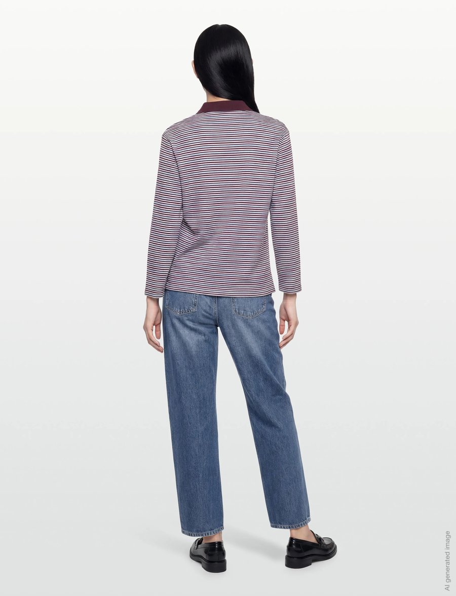 Copenhagen Studios - CPH POLOSHIRT 1 cotton red striped - poloshirts - blue striped - 4