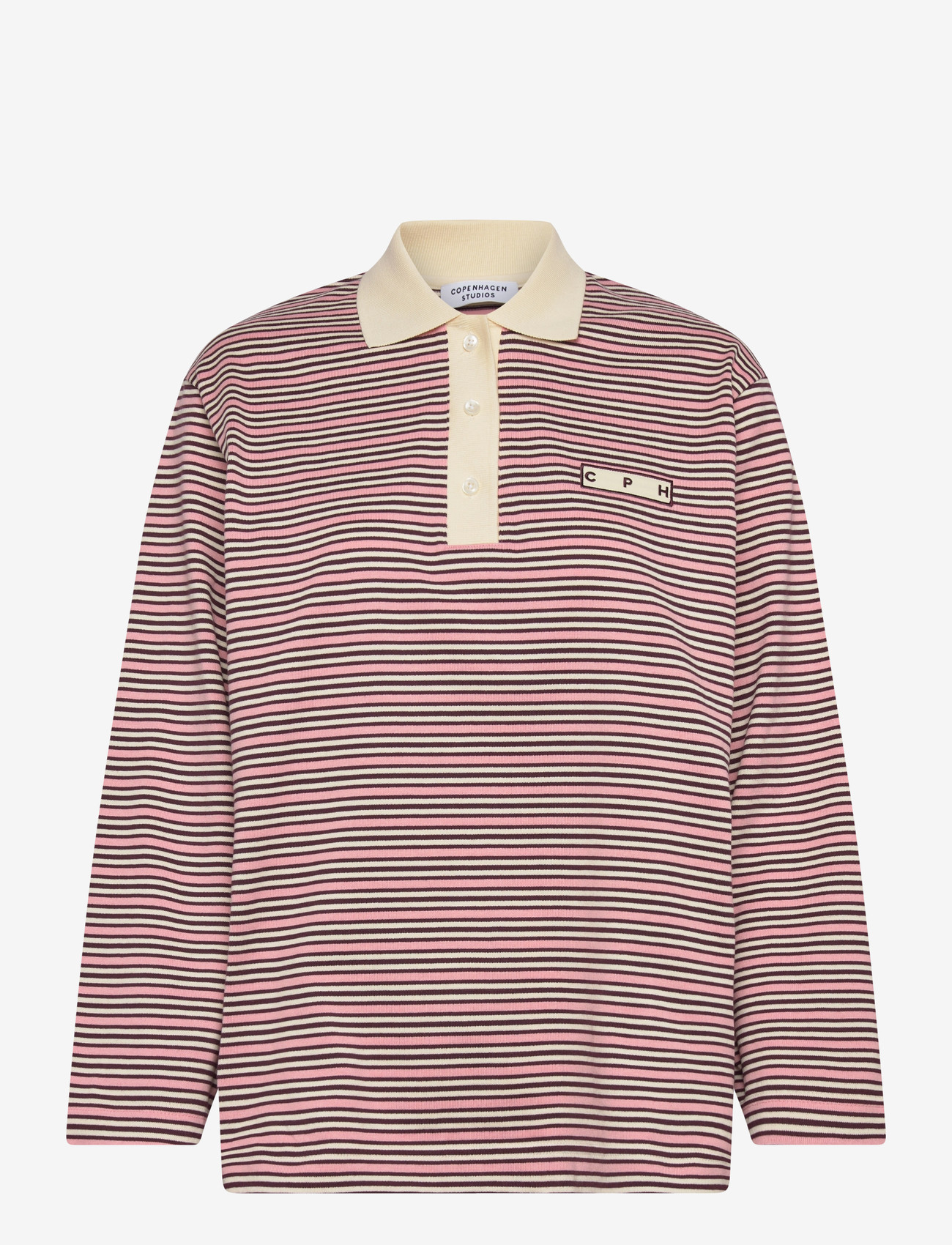 Copenhagen Studios - CPH POLOSHIRT 1 cotton red striped - pikéer - pink striped - 1