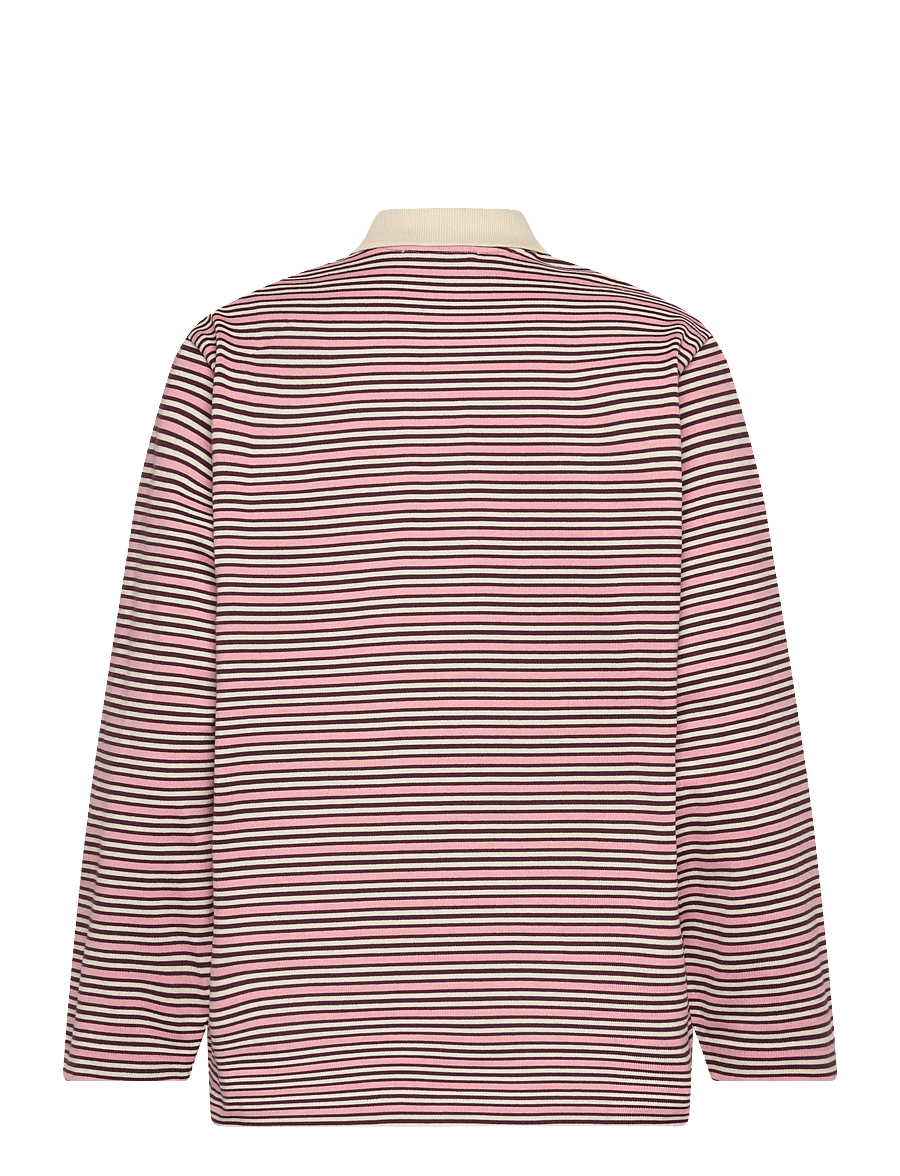 Copenhagen Studios - CPH POLOSHIRT 1 cotton red striped - poloshirts - pink striped - 2
