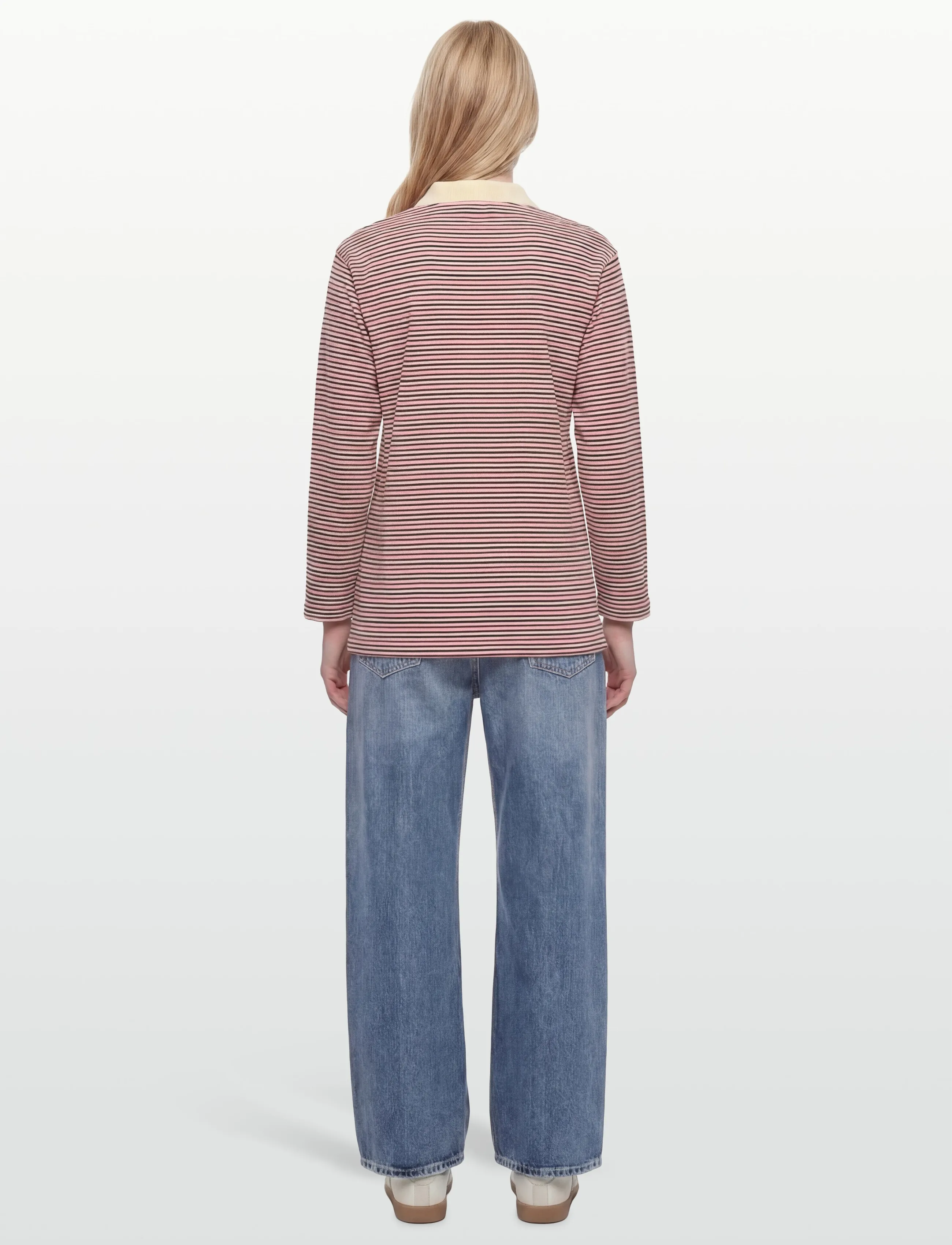 Copenhagen Studios - CPH POLOSHIRT 1 cotton red striped - poloer - pink striped - 4