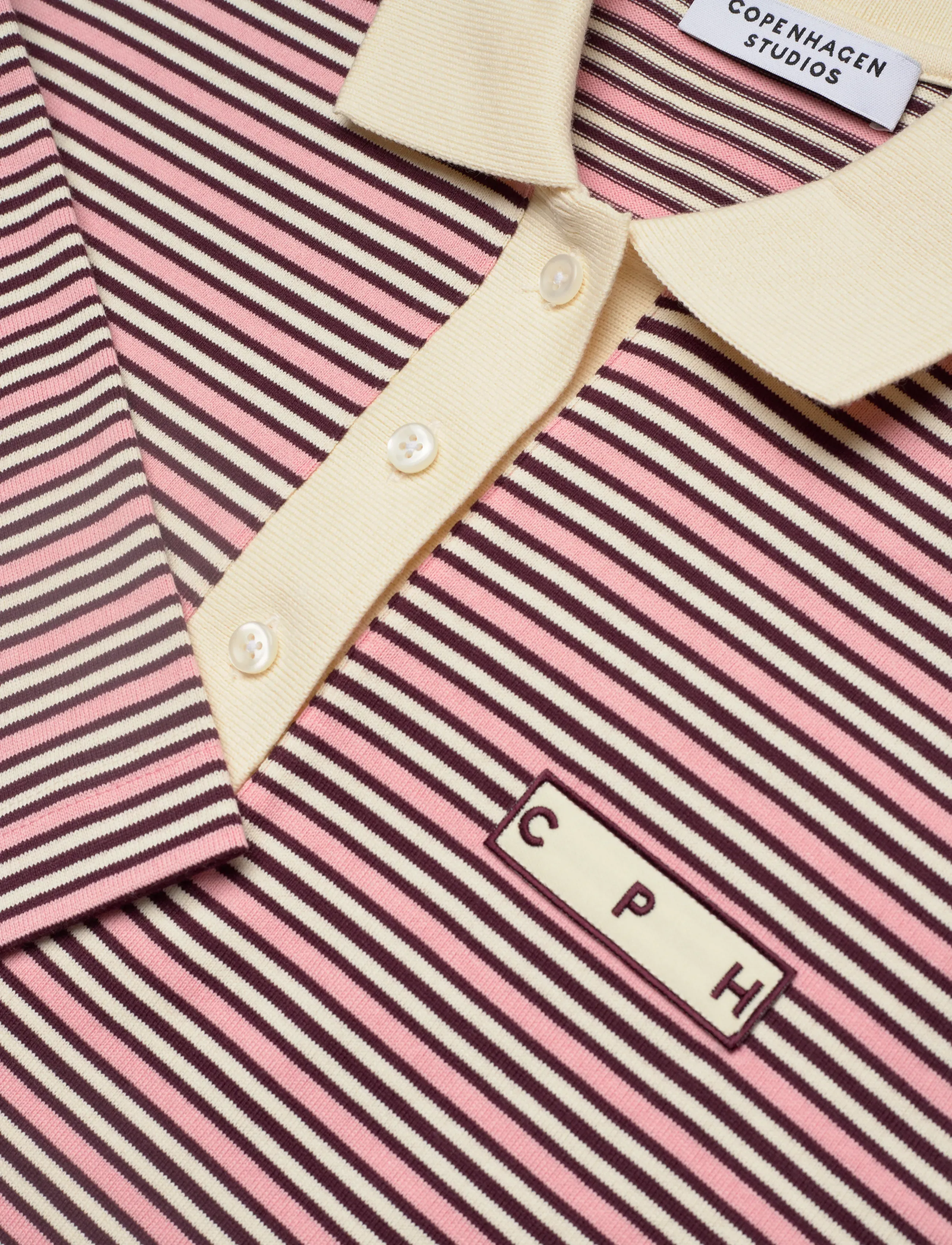 Copenhagen Studios - CPH POLOSHIRT 1 cotton red striped - poloer - pink striped - 5