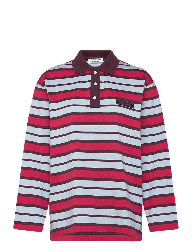 Copenhagen Studios - CPH POLOSHIRT 1 cotton red striped - polosärgid - red striped - 0