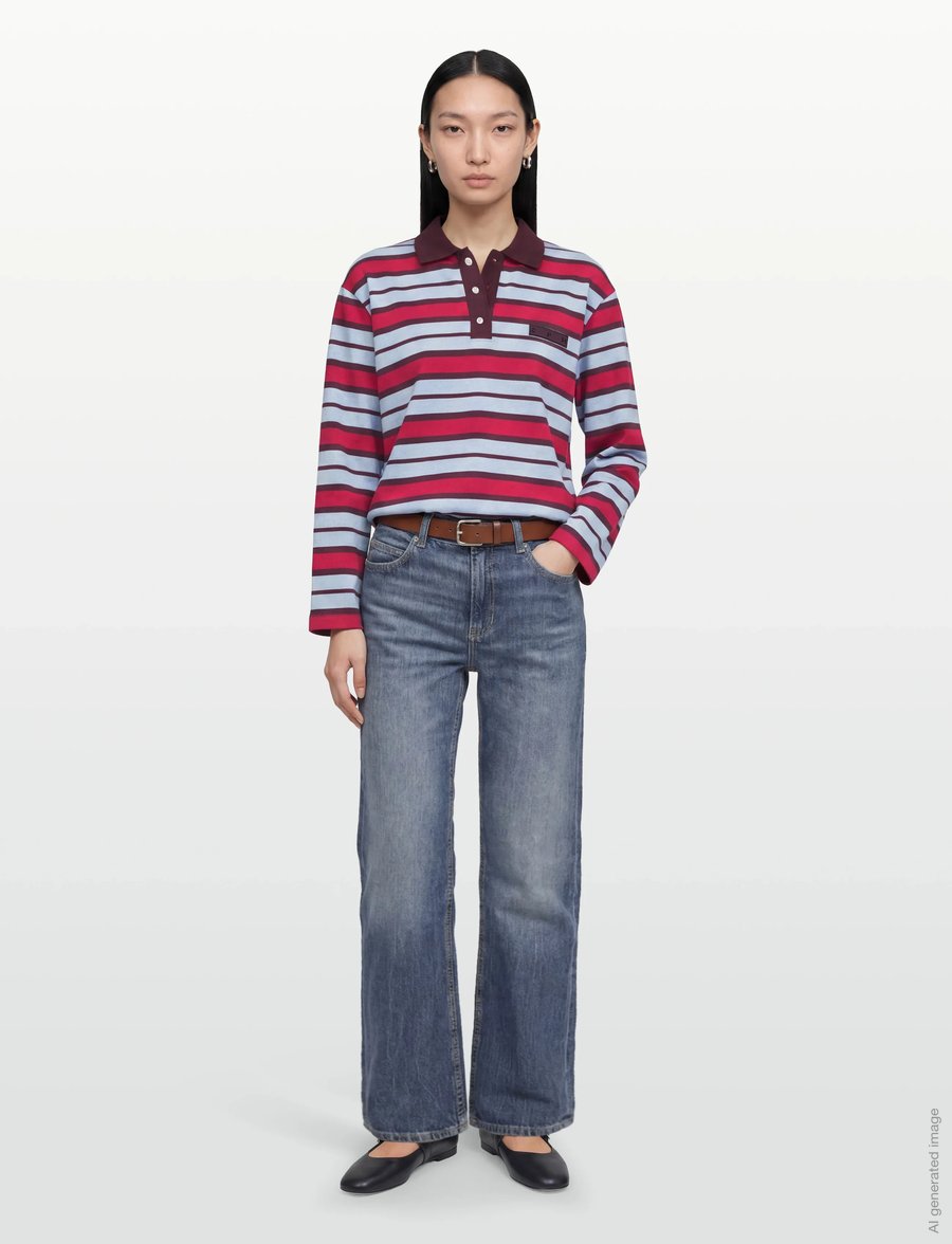 Copenhagen Studios - CPH POLOSHIRT 1 cotton red striped - poloshirts - red striped - 0