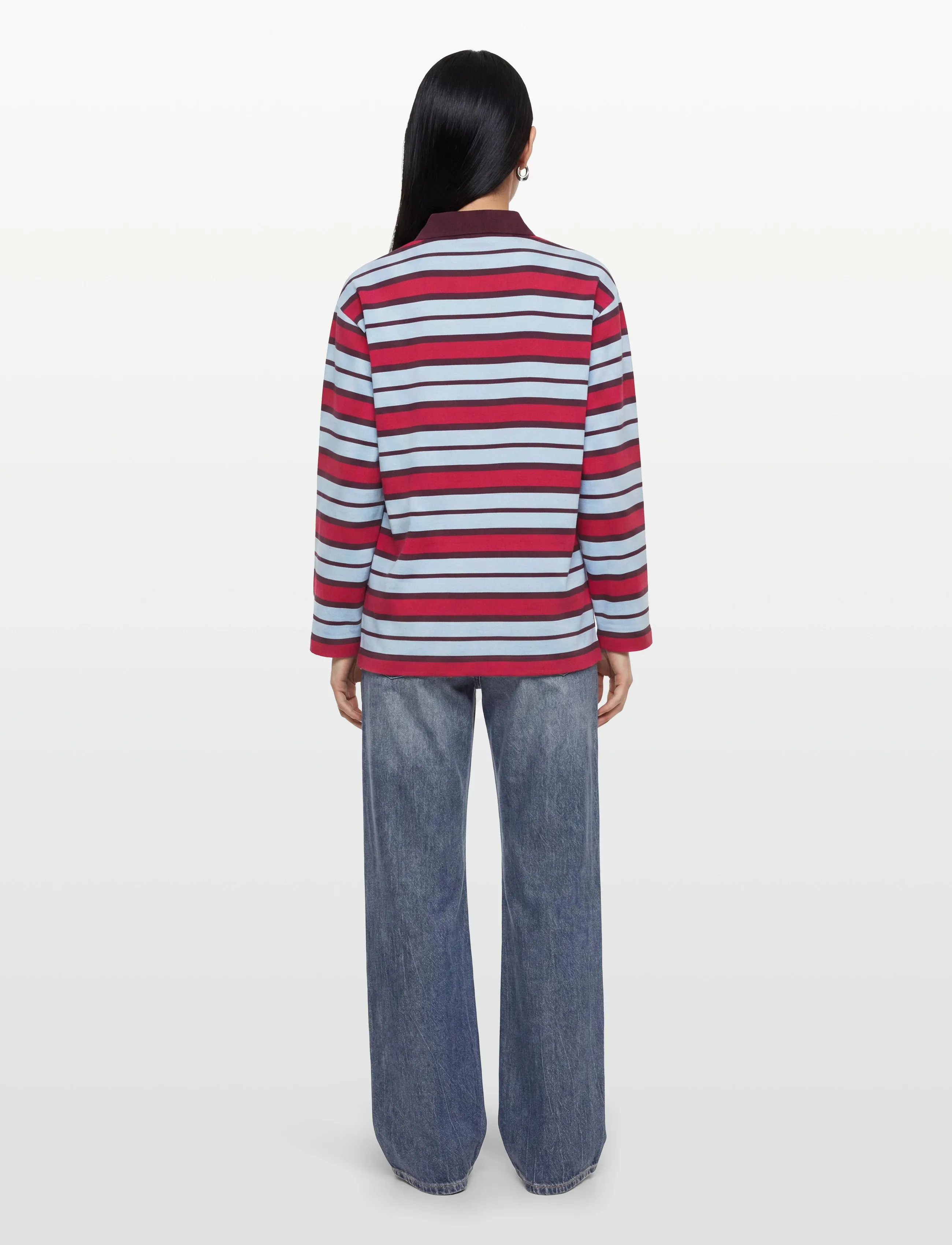 Copenhagen Studios - CPH POLOSHIRT 1 cotton red striped - poloshirts - red striped - 4