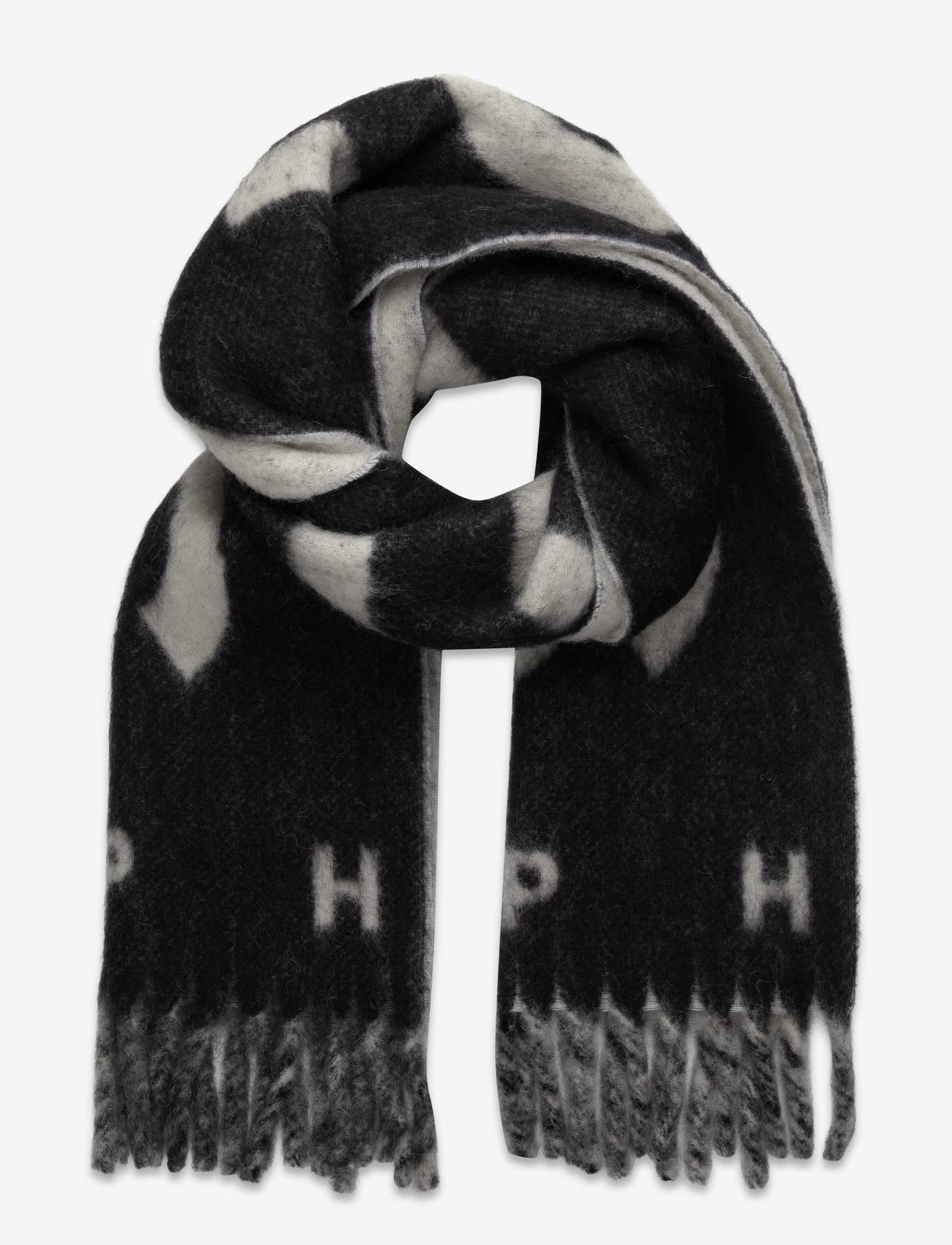 Copenhagen Studios - CPH SHAWL 13 wool mix chocolate - winter scarves - black - 0