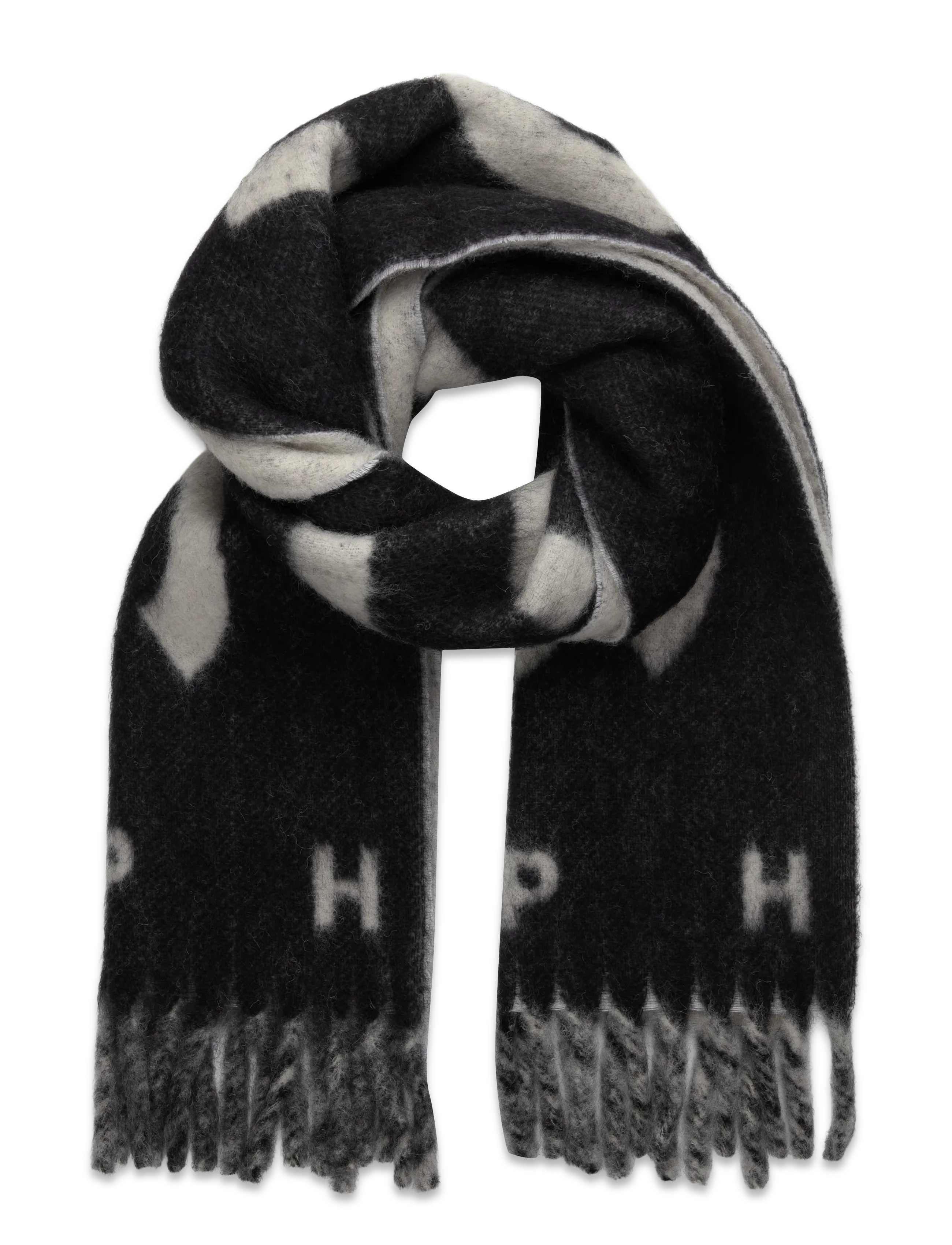 Copenhagen Studios CPH SHAWL 13 wool mix chocolate - Aksessuaarid - BLACK / black