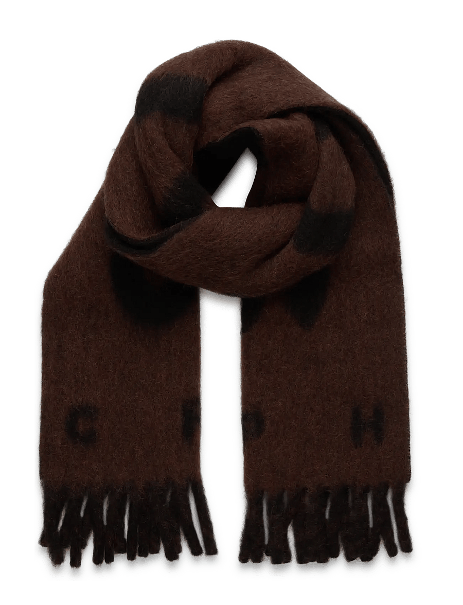 Copenhagen Studios - CPH SHAWL 13 wool mix dark brown/blue - halsdukar - chocolate - 0