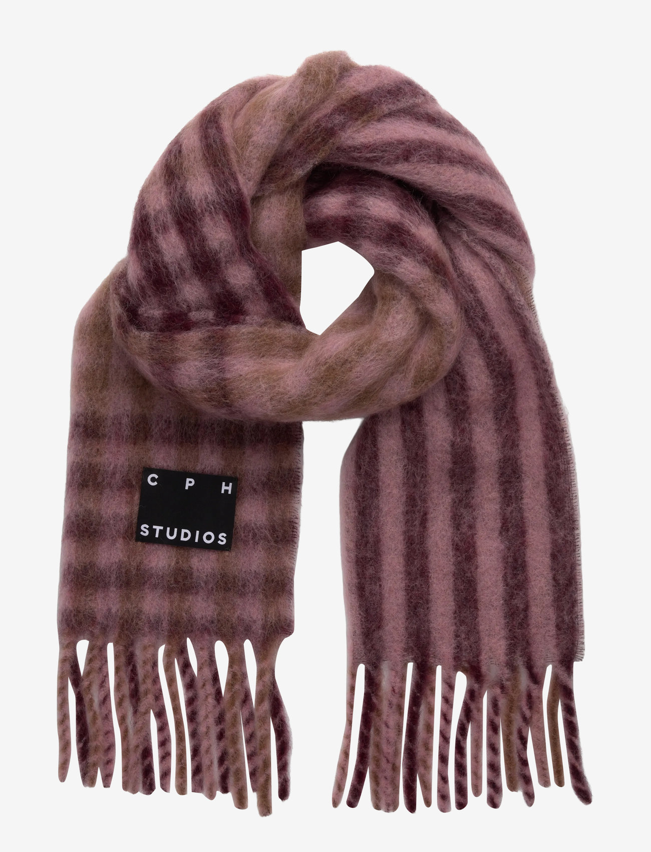 Copenhagen Studios - CPH SHAWL 14 wool mix burgundy - winter scarves - burgundy - 0