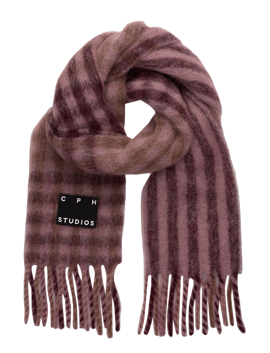 Copenhagen Studios - CPH SHAWL 14 wool mix burgundy - halstørklæder - burgundy - 0