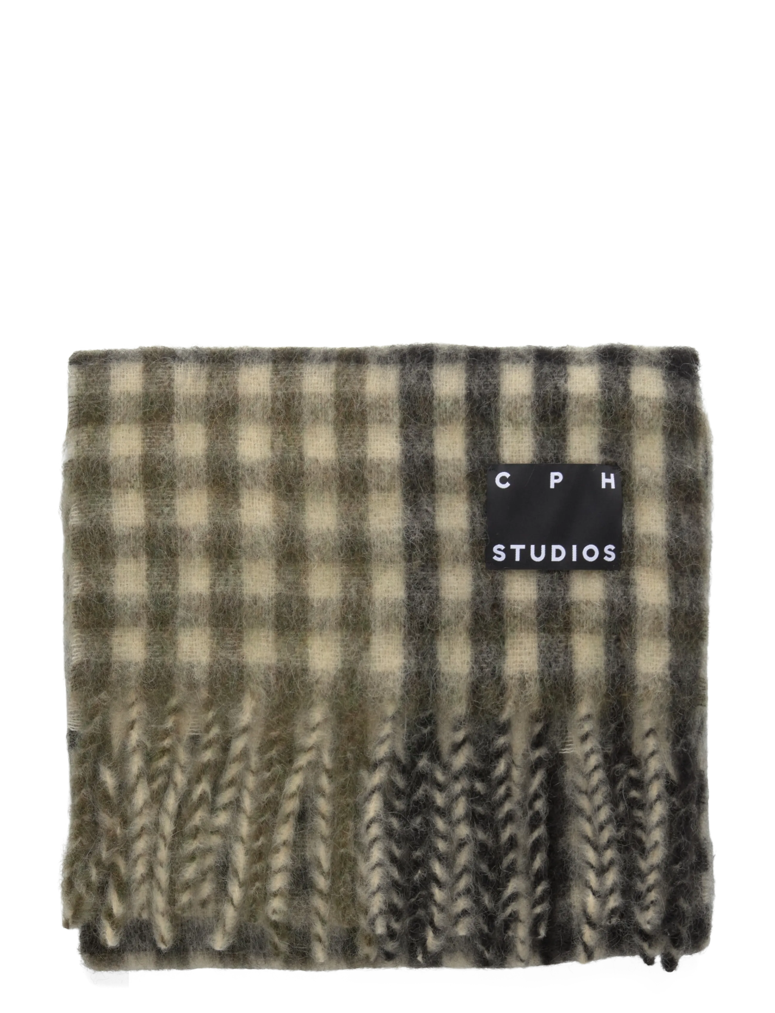 Copenhagen Studios - CPH SHAWL 14 wool mix burgundy - halsdukar - olive - 1