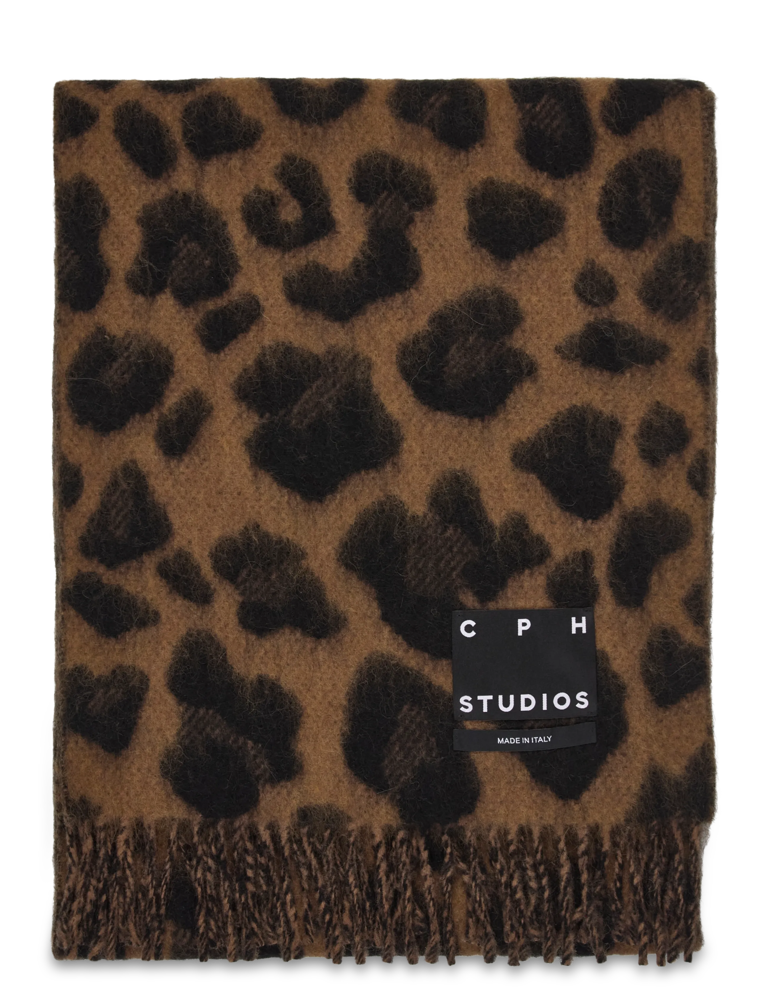 Copenhagen Studios - CPH SHAWL 15 wool mix dark brown leo - winterschals - dark brown leo - 1