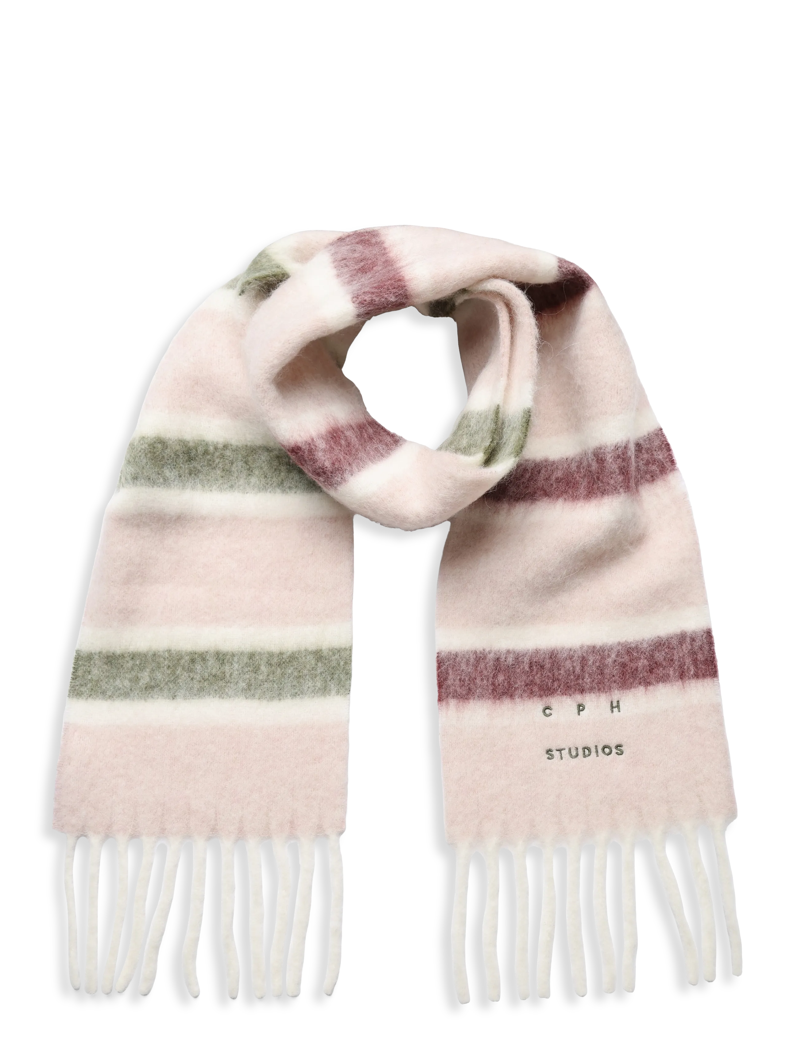 Copenhagen Studios CPH SHAWL 24 alpaca mix light rose striped - Accessoires - LIGHT ROSE STRIPED / pink/rose