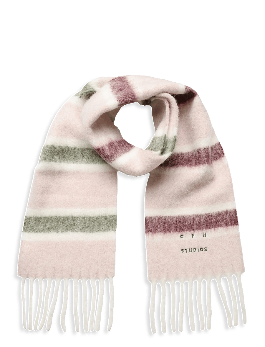 Copenhagen Studios - CPH SHAWL 24 alpaca mix light rose striped - Écharpes d'hiver - light rose striped - 0