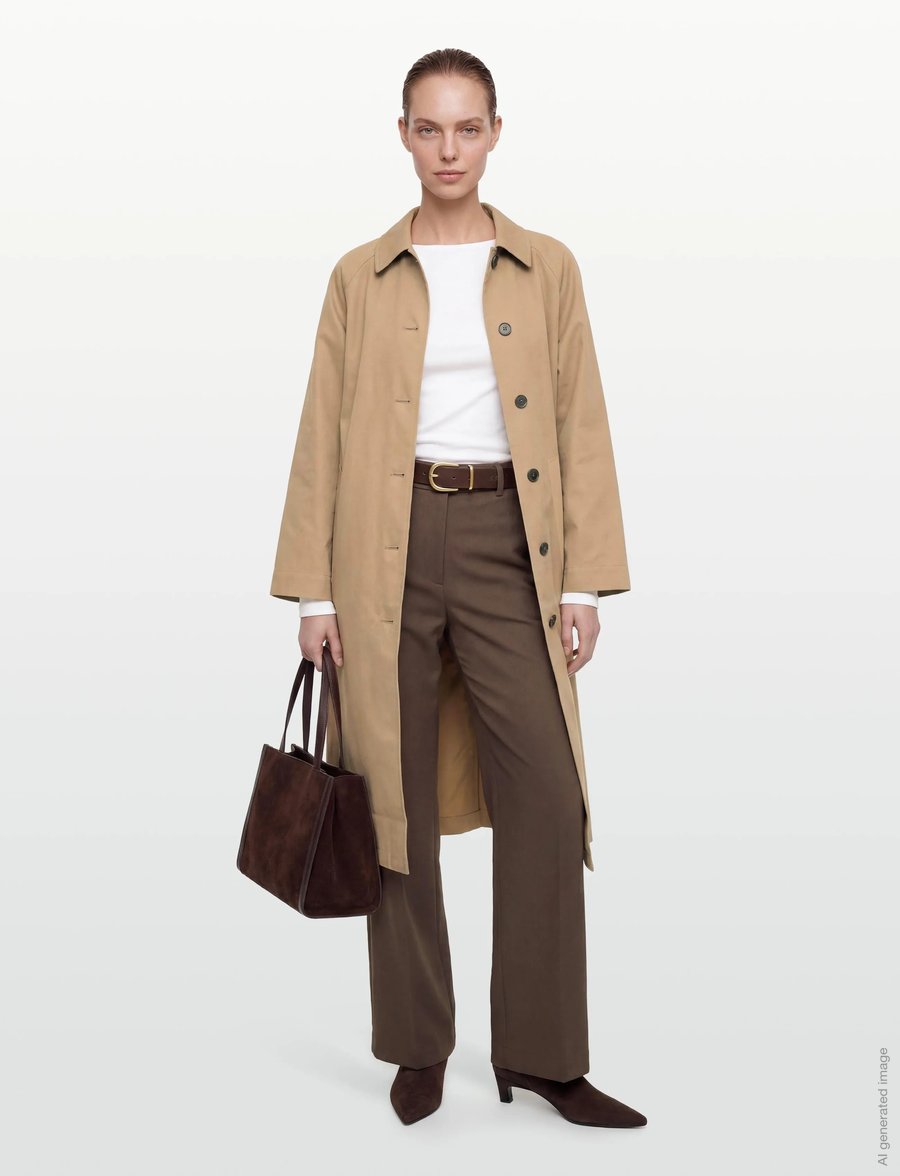 Copenhagen Studios - CPH TRENCHCOAT 2 cotton burgundy - trenchcoats - beige - 0